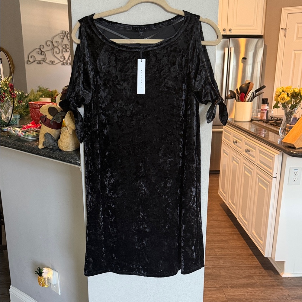 Sanctuary Black Velvet Dress NWT
